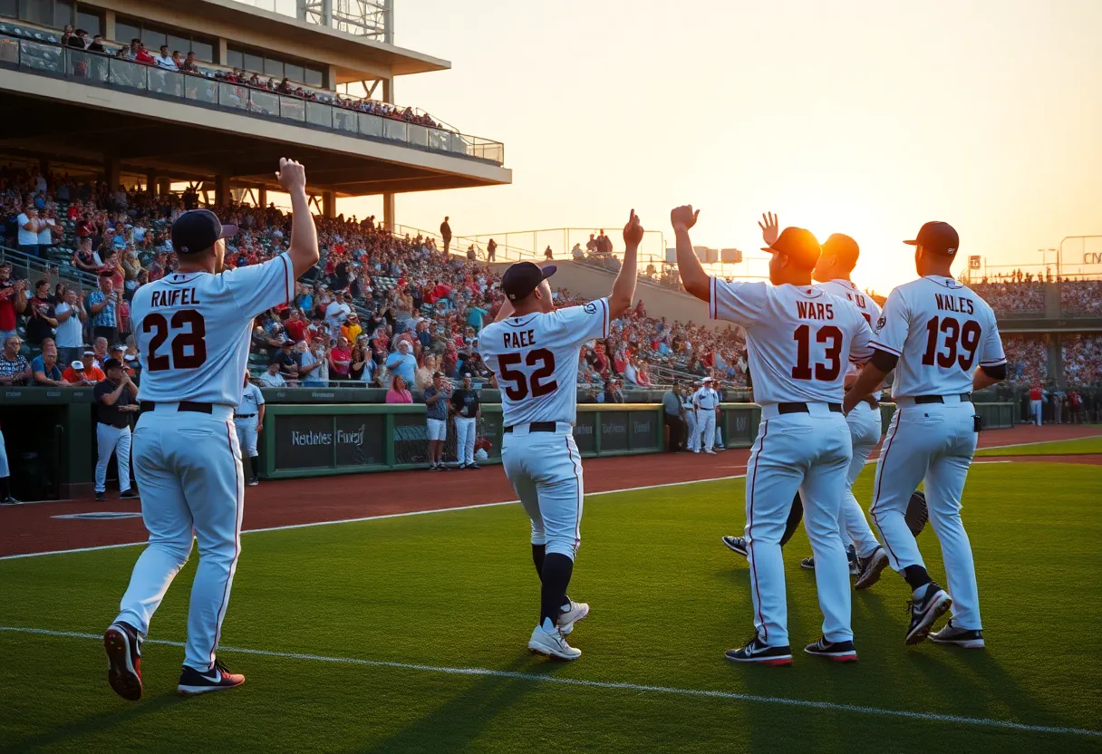 Chapin-Newberry Post team celebrating their victory on the baseball field.