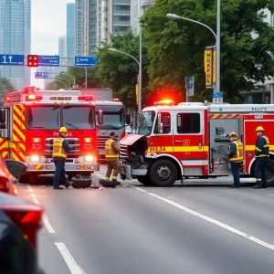 Fire Truck Accident Scene