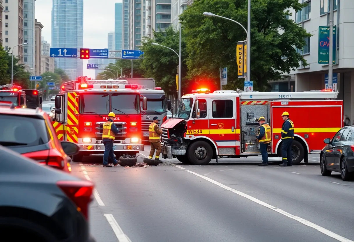 Fire Truck Accident Scene