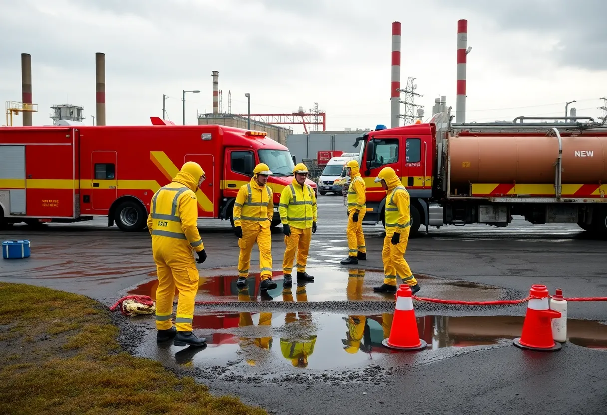 Hazmat Crew Responding to Chemical Spill