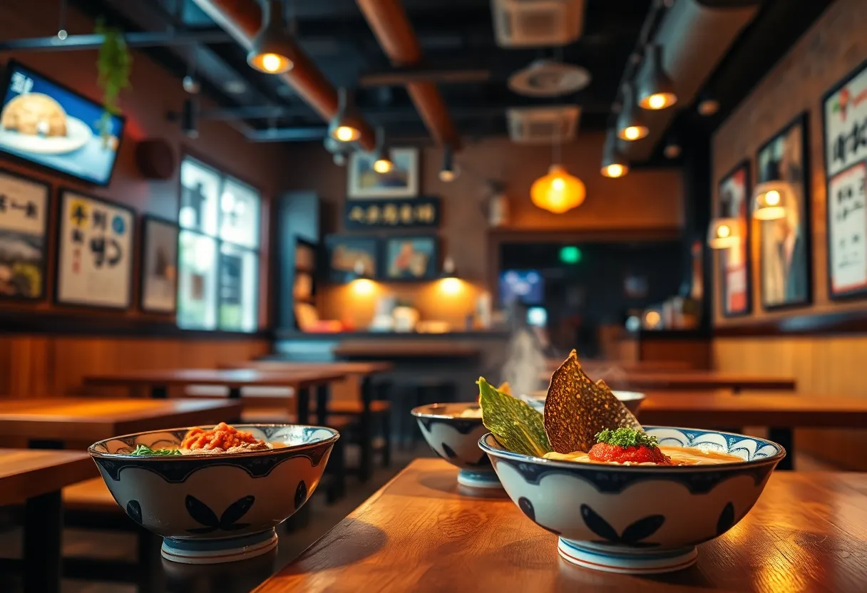Interior of JINYA Ramen Bar in Charleston