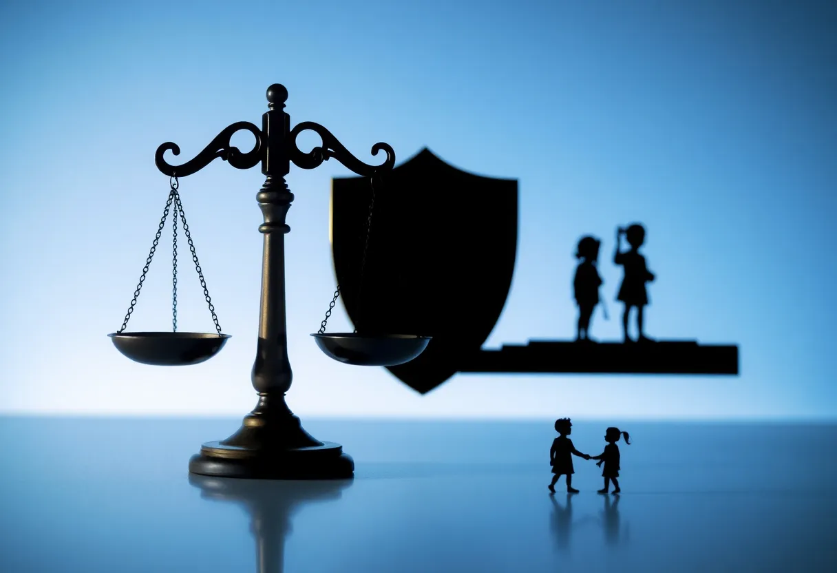 Symbolic representation of justice and child protection