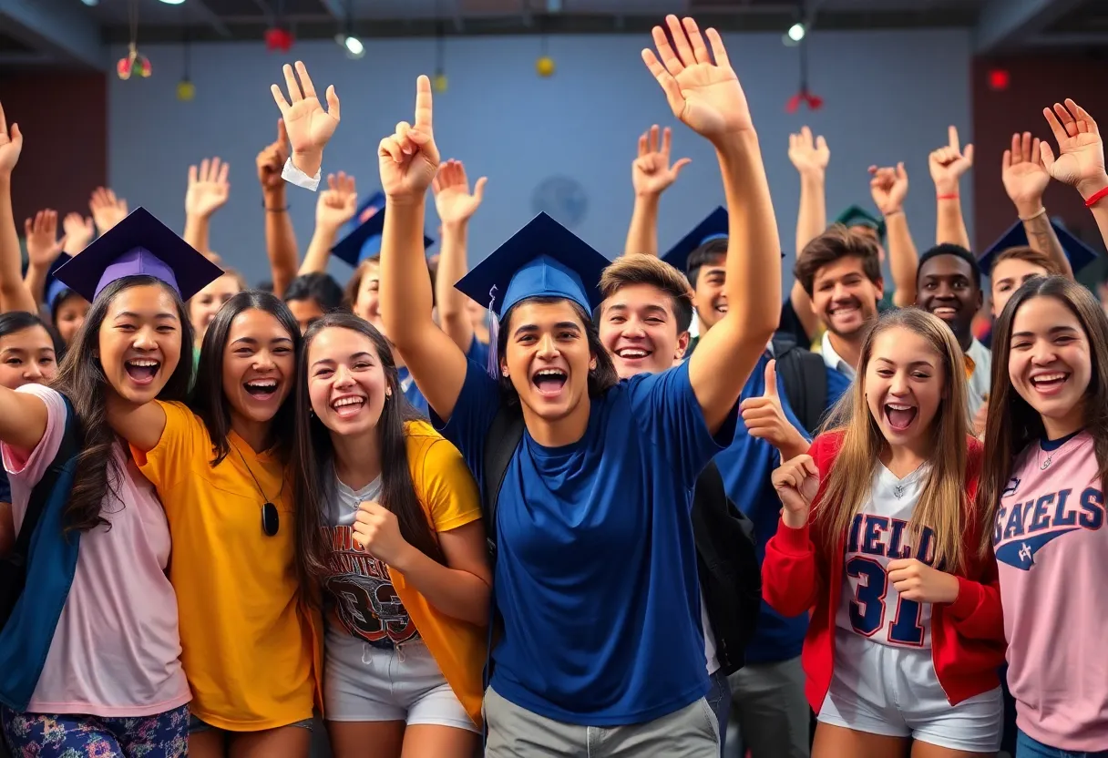 Newberry College athletes celebrating their achievements