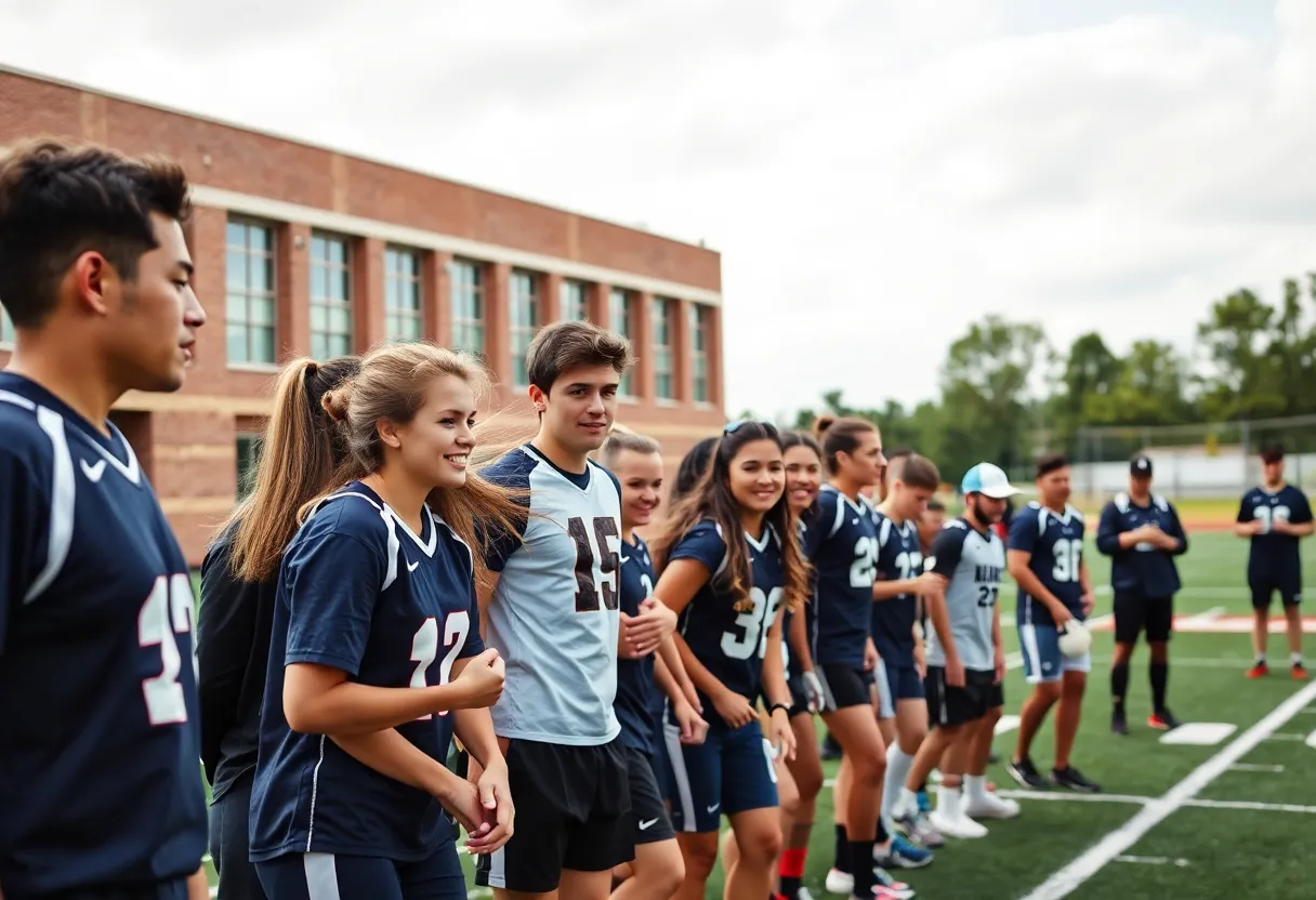 Newberry College sports team practicing together