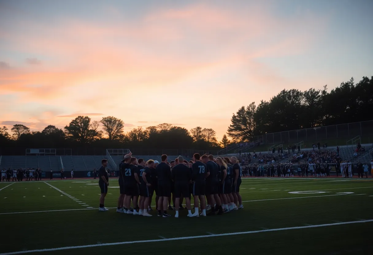 Newberry College football team on the field during practice