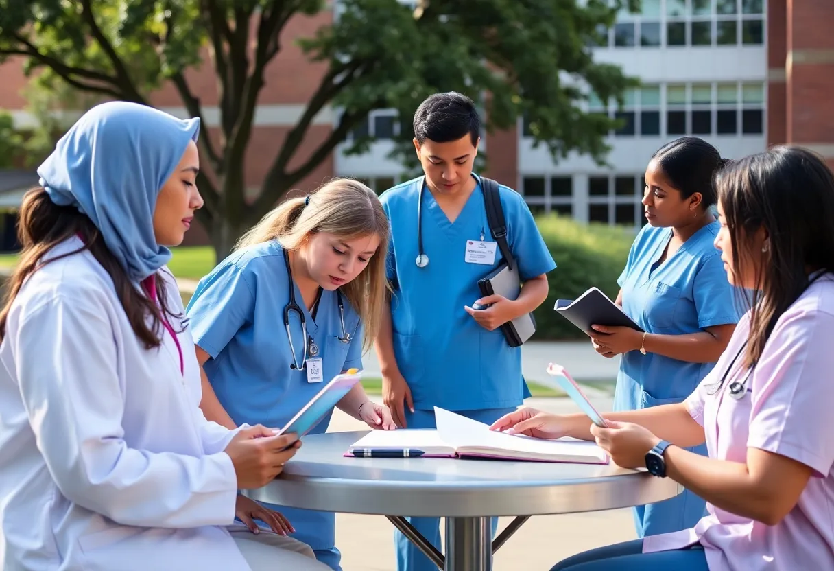 Students of Newberry College participating in nursing program activities