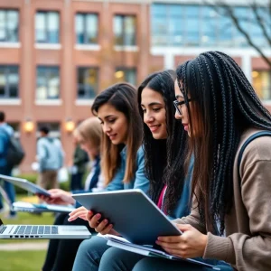 Students studying online at Newberry College