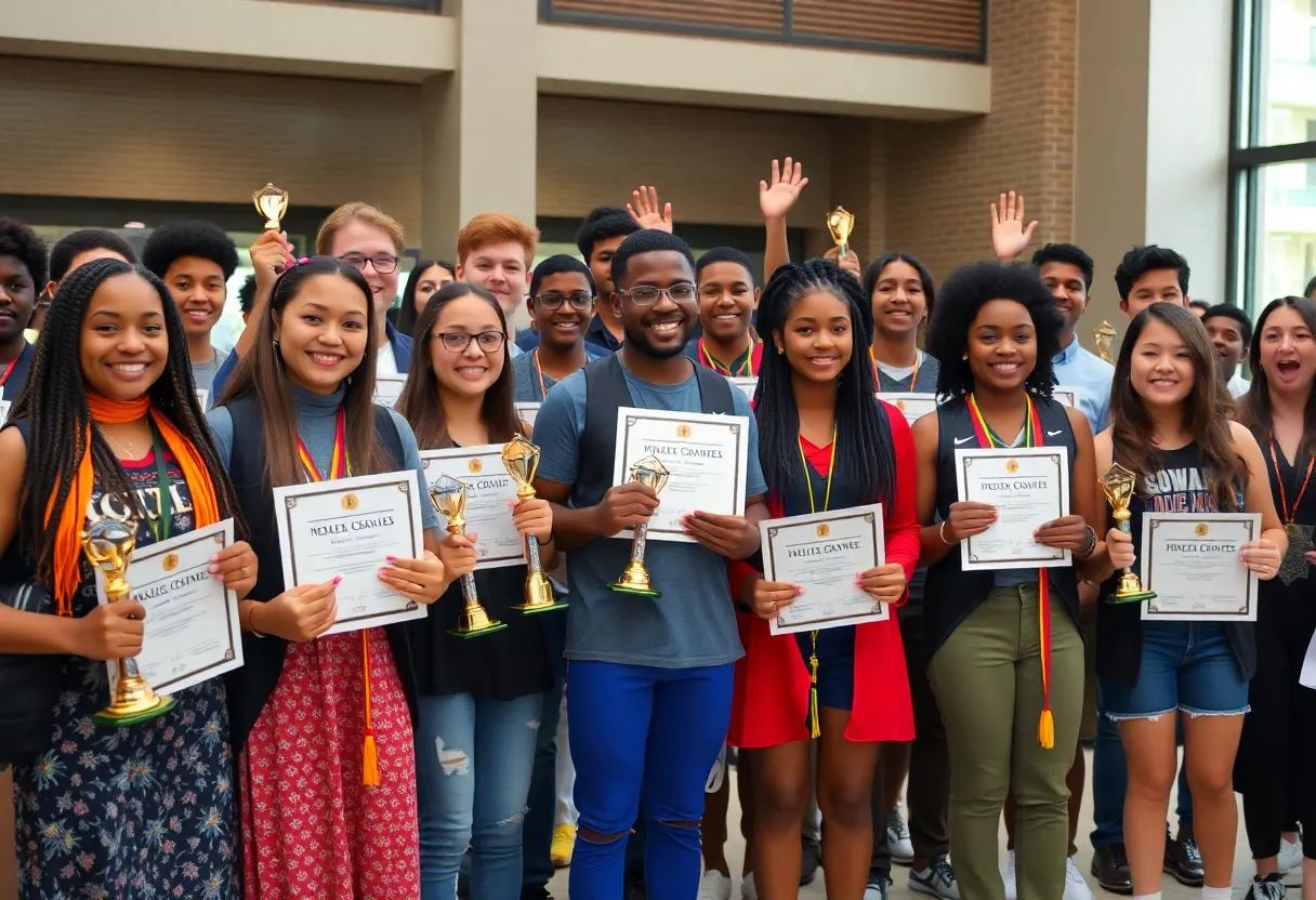 Newberry College student-athletes celebrating academic achievements