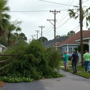 Community members assisting in recovery efforts after Hurricane Helene in Newberry County