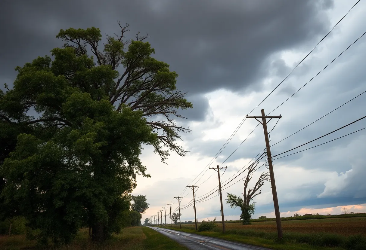 Downed trees and power lines in Newberry County after severe storms