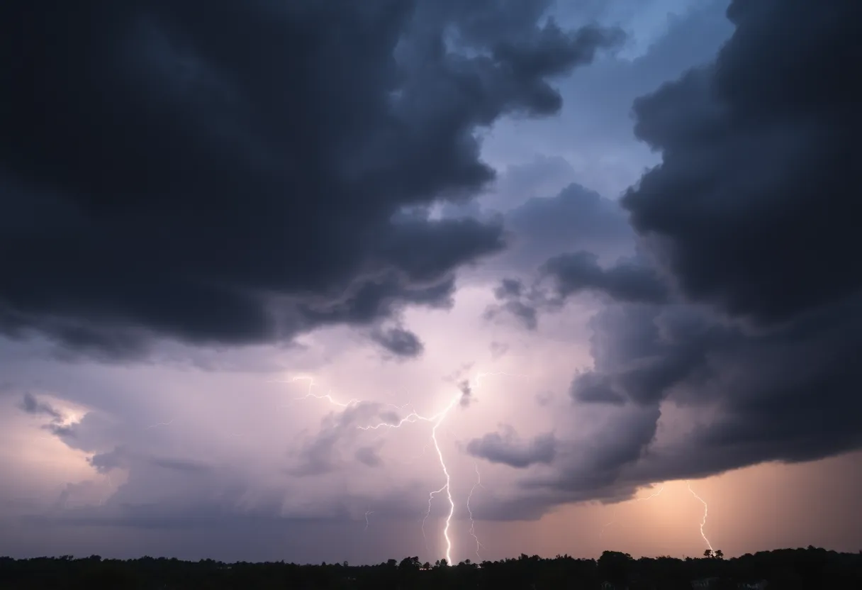 Thunderstorm rolling over Newberry, SC