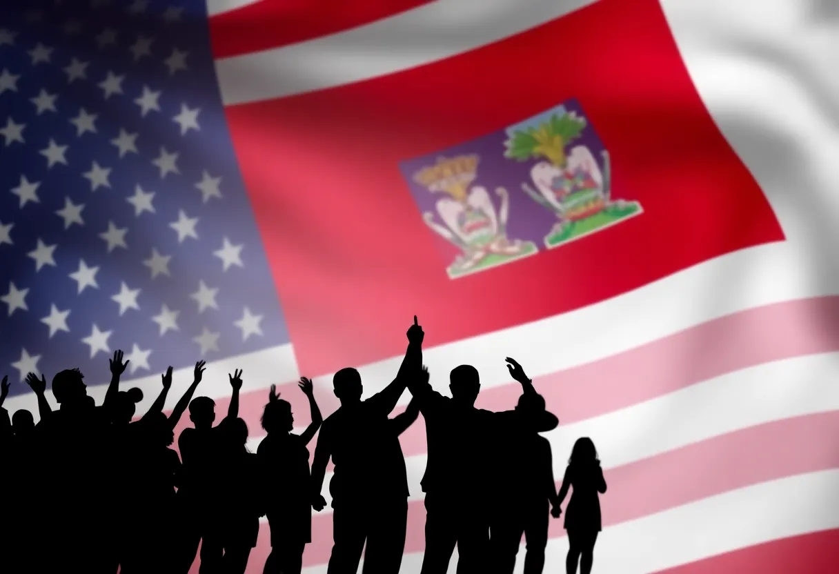 Diverse group of people supporting Haitians with Temporary Protected Status