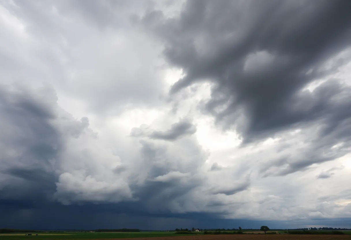 Dark storm clouds indicating a severe thunderstorm over Newberry and Fairfield Counties