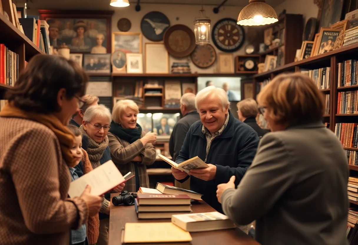 Guests at Wayne Soares book signing event at Lambert's Arts & Antiques