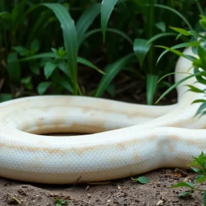 12-foot albino python in the wild