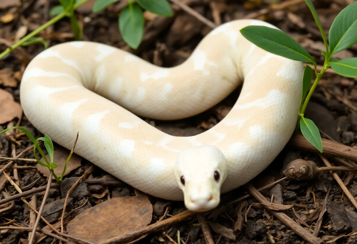 Albino reticulated python captured in Newberry SC