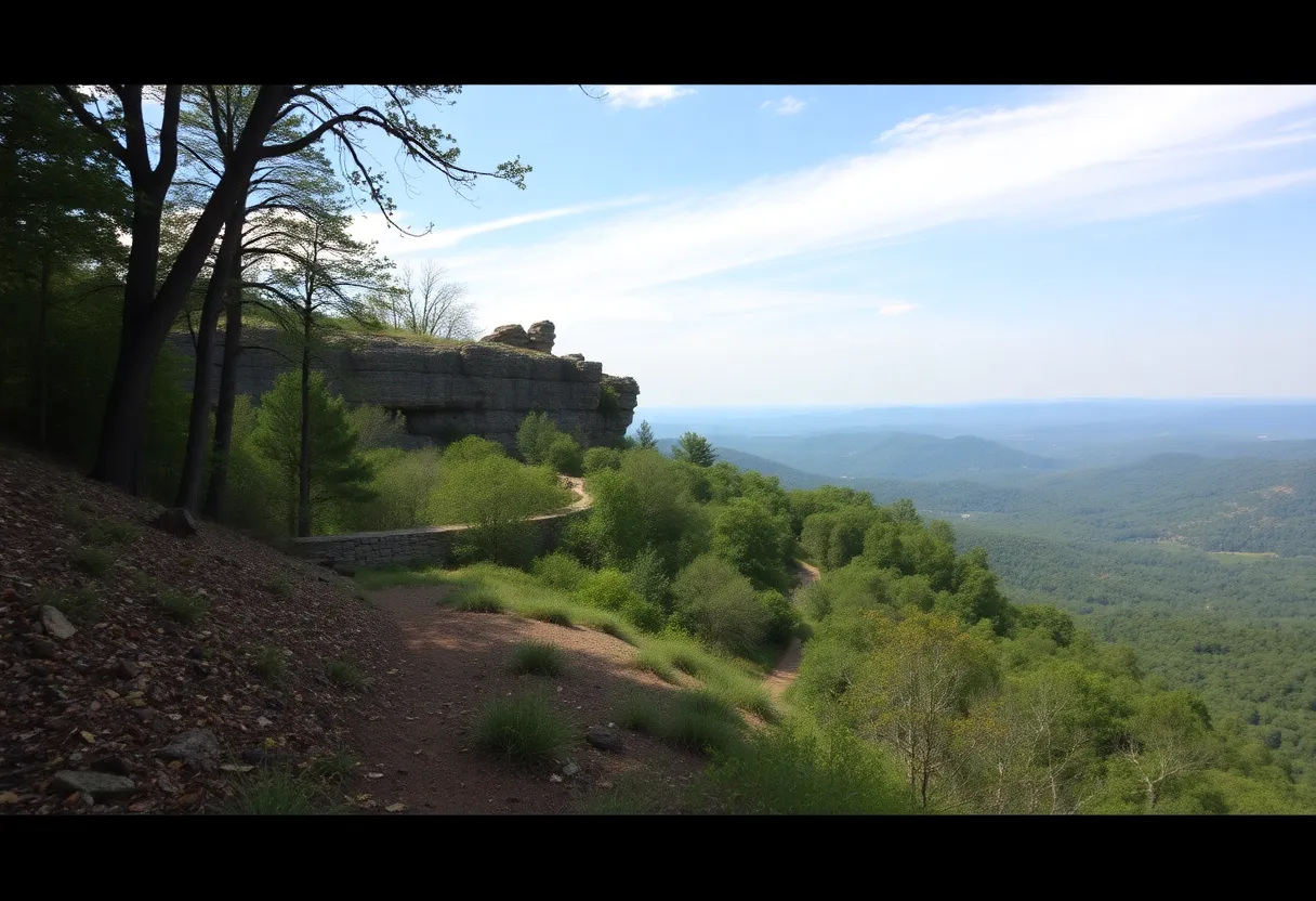 A peaceful hiking trail in Devil's Den State Park, Arkansas