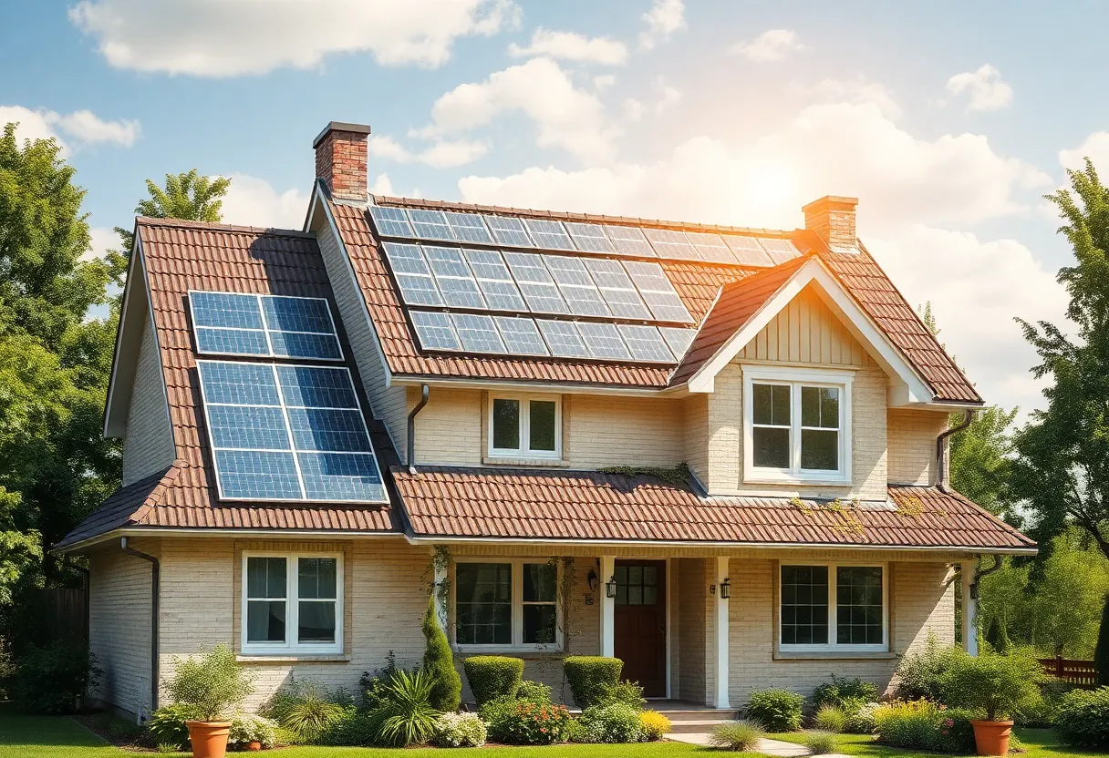 Various energy efficient roofing systems showcased on a modern home.