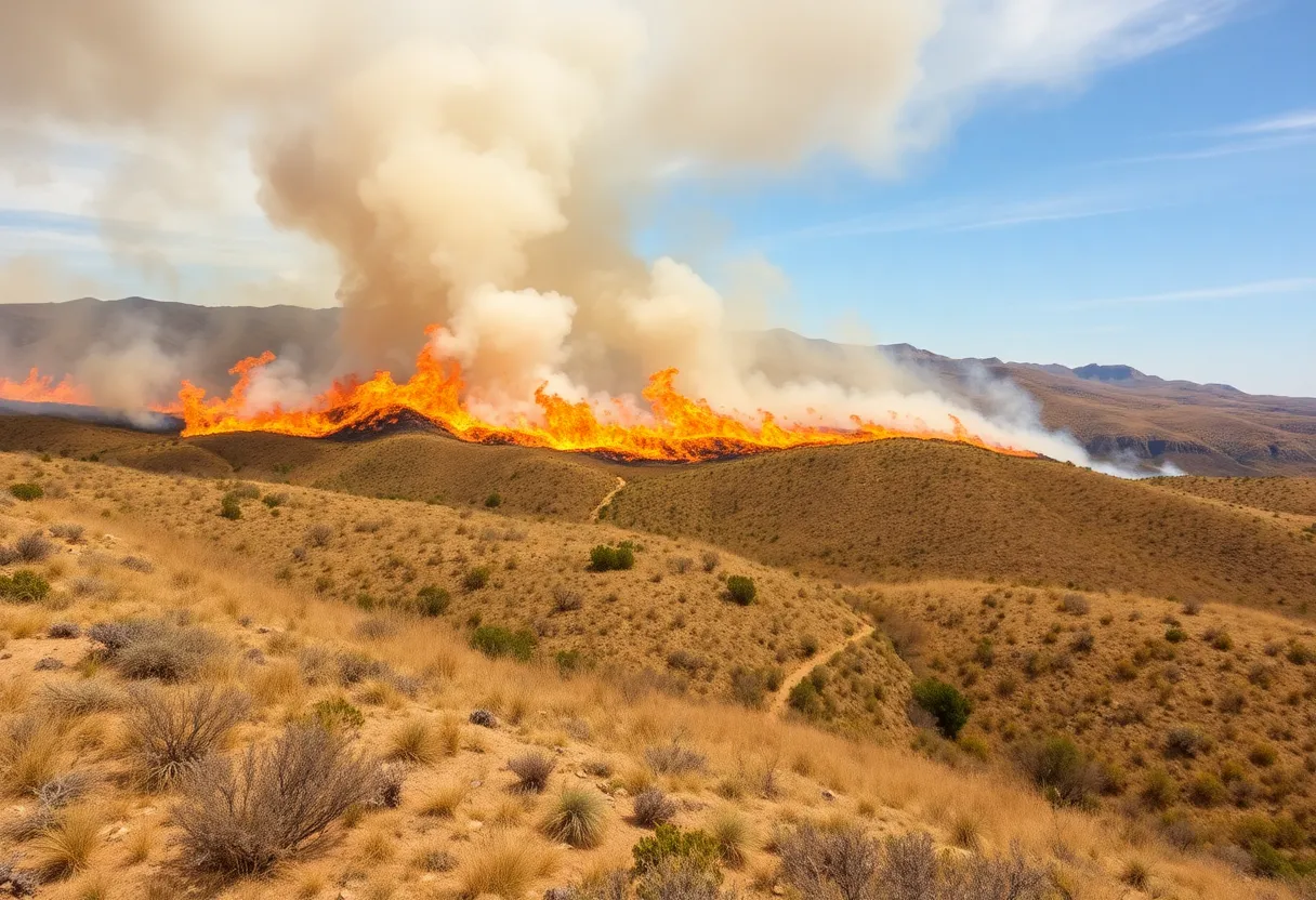Aerial view of the Gifford Fire in Los Padres National Forest.