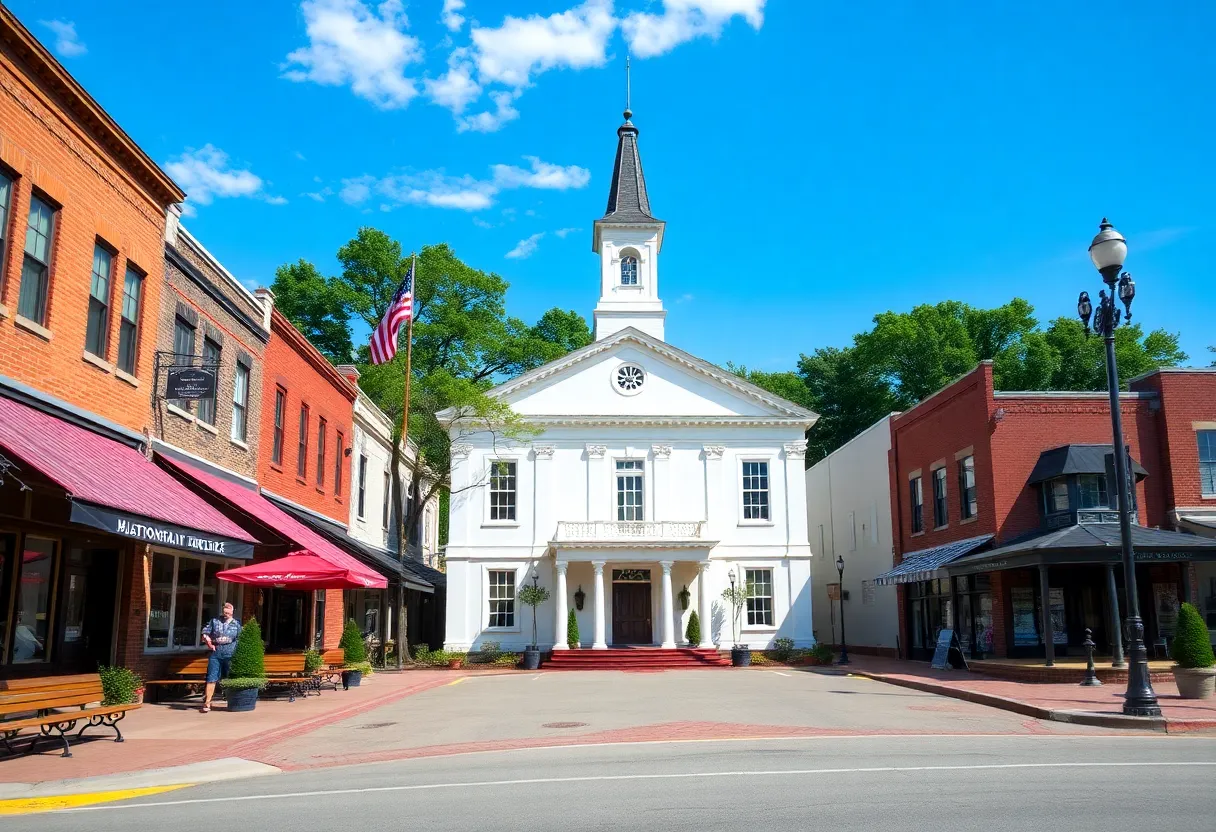 Historic courthouse in the town square of Laurens, South Carolina