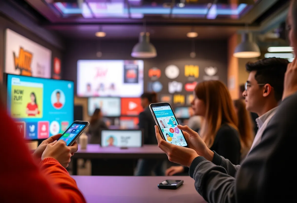 Vibrant illustration of interactive content strategies for digital marketing.