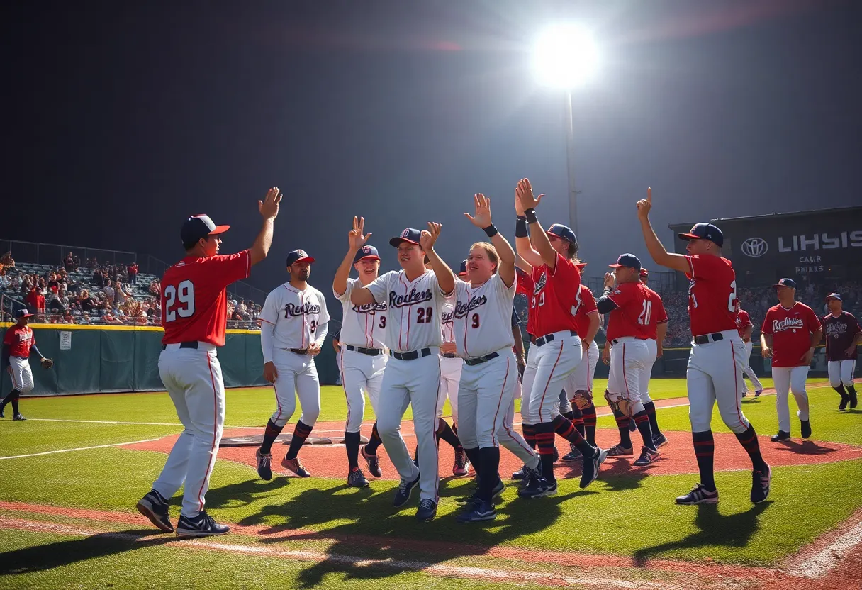 Celebration of Irmo Little League team after winning