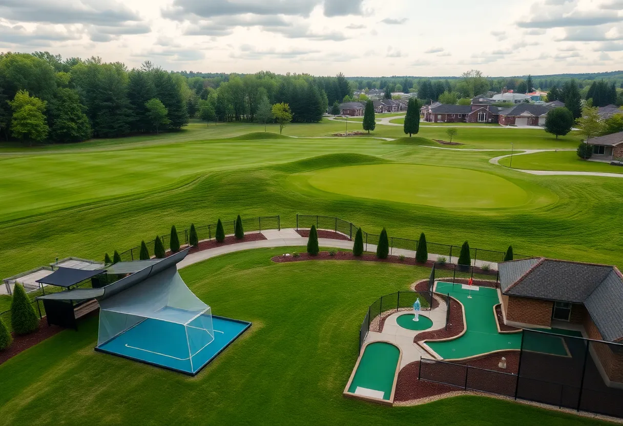 Revitalized Lake Murray Golf Center with driving range and mini-golf area