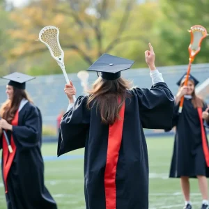 Women's lacrosse team celebrating their academic achievements at Newberry College