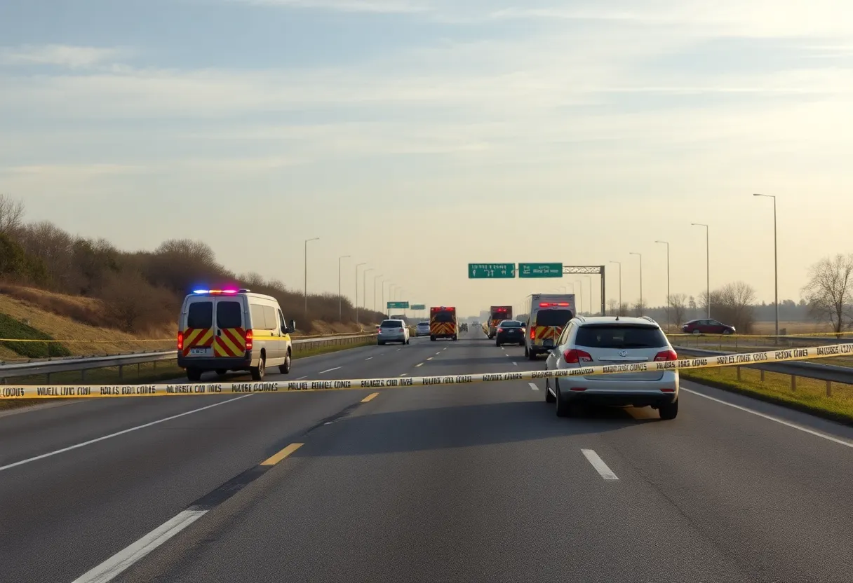 Emergency response scene on Interstate 26 in Newberry County