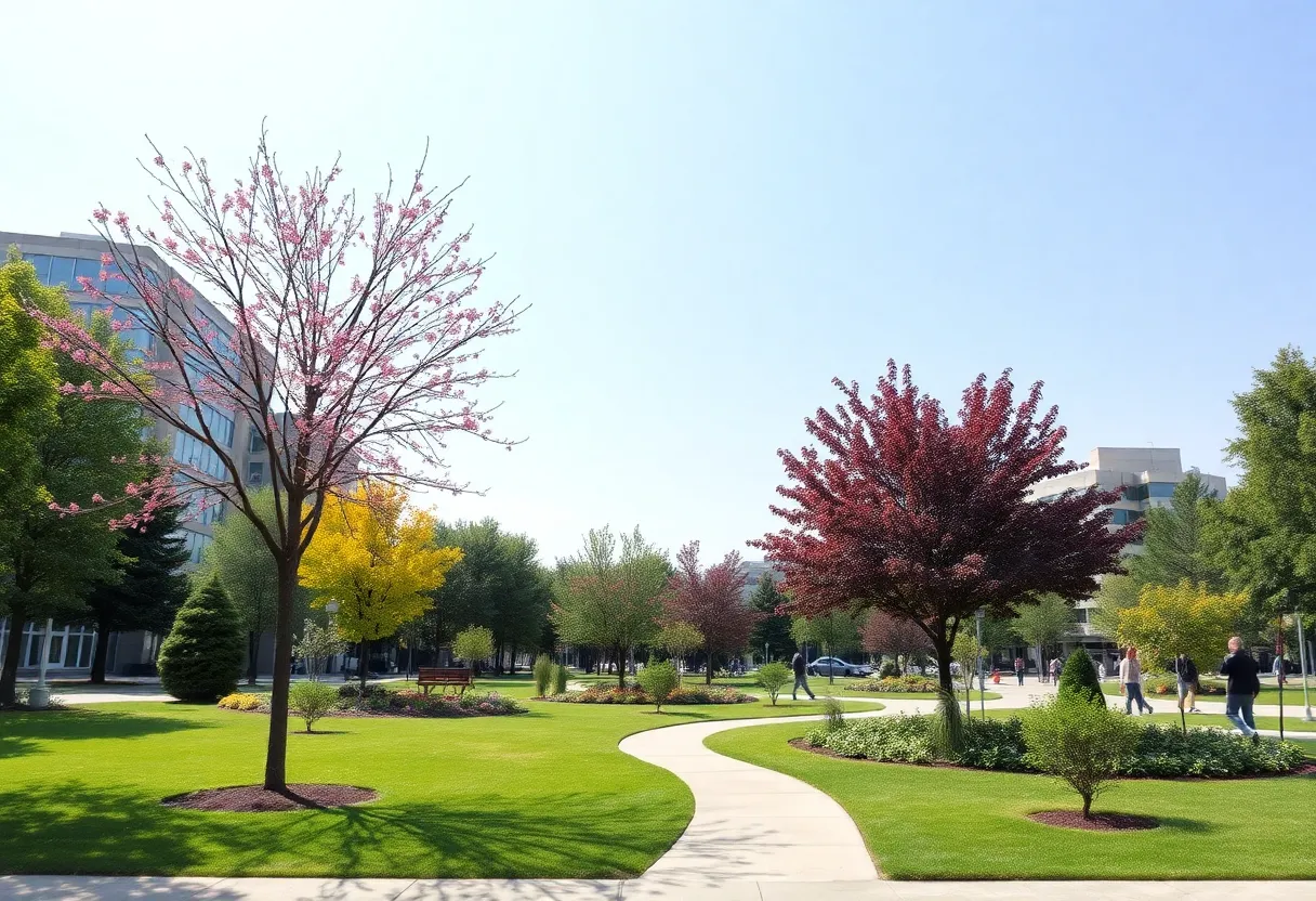 Community members discussing urban forestry plans in Newberry