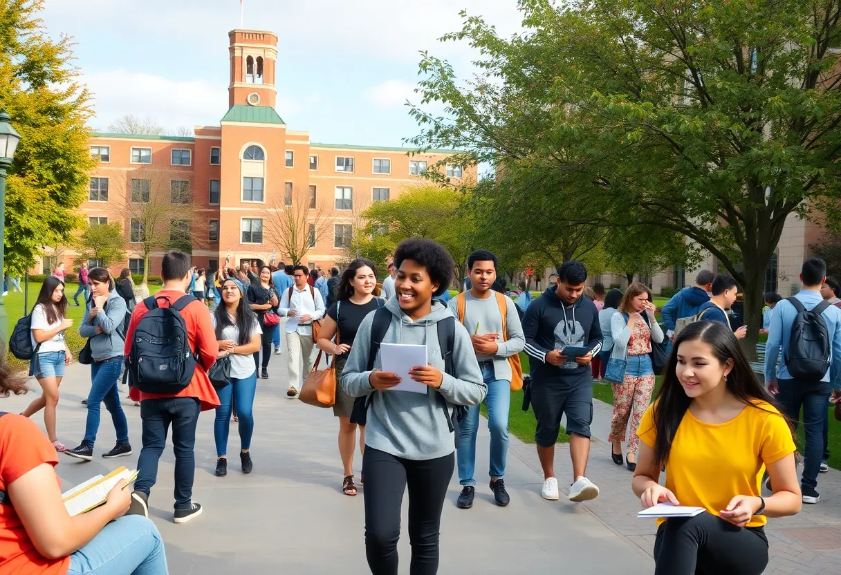 Students engaging in activities at Presbyterian College campus