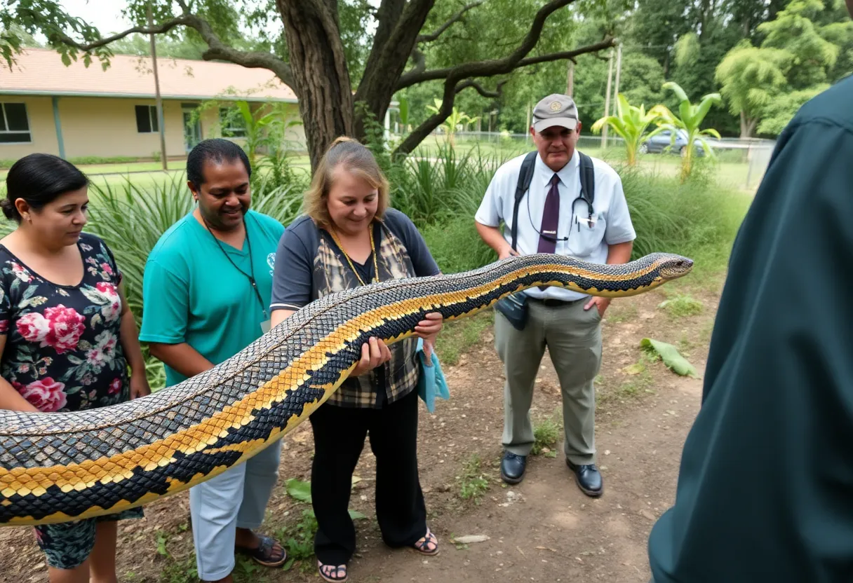 Albino reticulated python captured in Newberry County