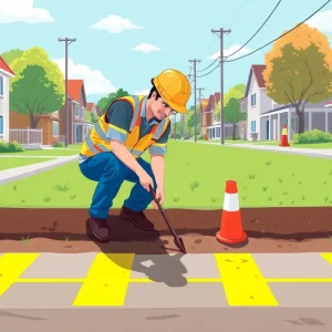 Community Worker Promoting Safe Digging