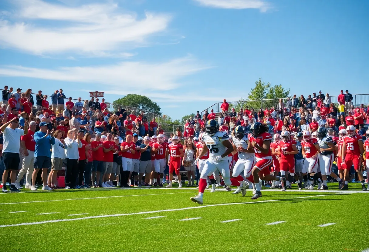 A lively high school football game in South Carolina
