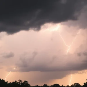 Dark clouds and lightning over Newberry County during a thunderstorm