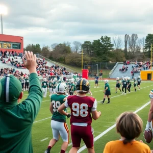 Players from Fairfield Central and Newberry competing in a high school football game.