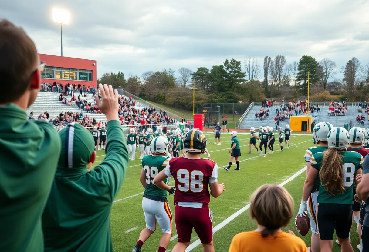 Players from Fairfield Central and Newberry competing in a high school football game.