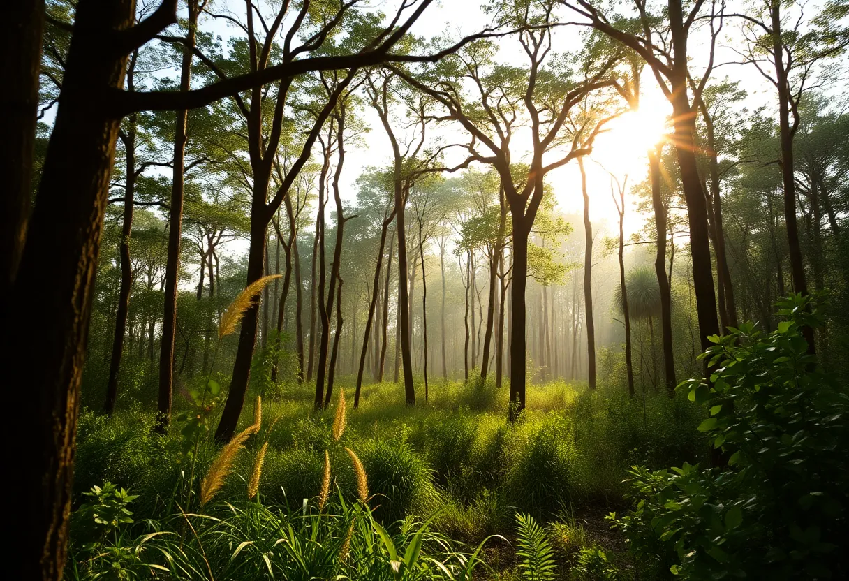 Lush forest area in Florida, a serene hunting location.