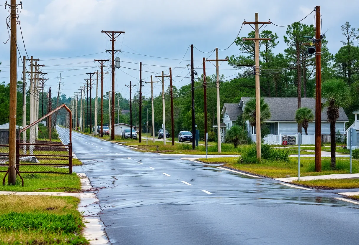 Damaged infrastructure in South Carolina after Hurricane Helene