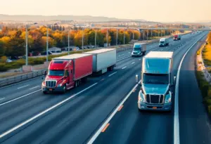 A depiction of trucks symbolizing the trucking industry