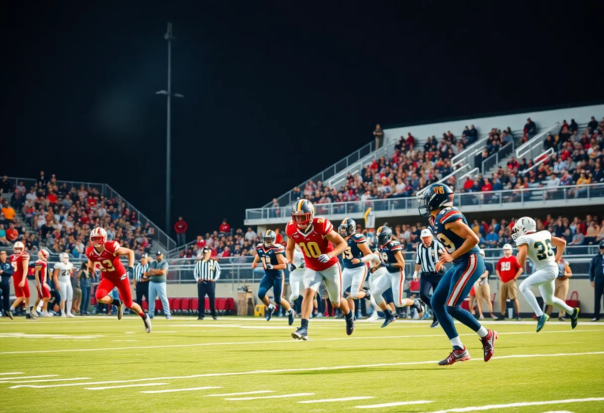 Mid-Carolina High School football players celebrating victory