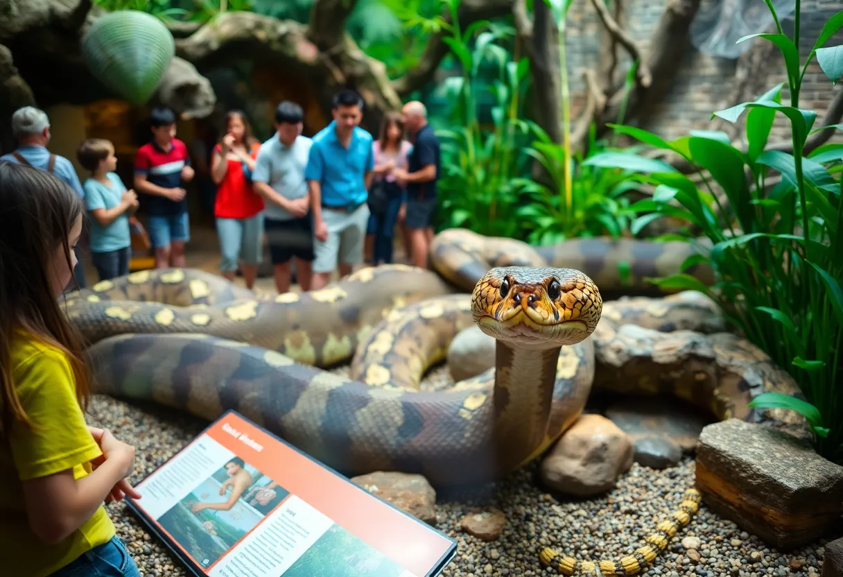 12-foot python named Nanners in Edisto Island Serpentarium