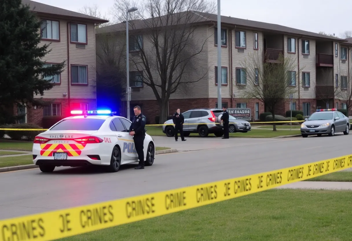 Police responding to a crime scene at an apartment complex in Newberry