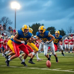 Newberry Bulldogs football team competing against Clinton Red Devils