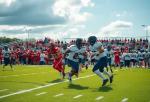 Newberry Bulldogs football team in action during a game