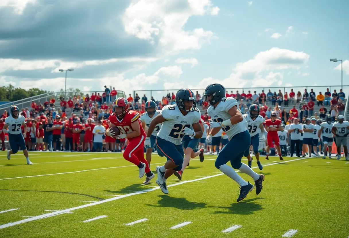 Newberry Bulldogs football team in action during a game