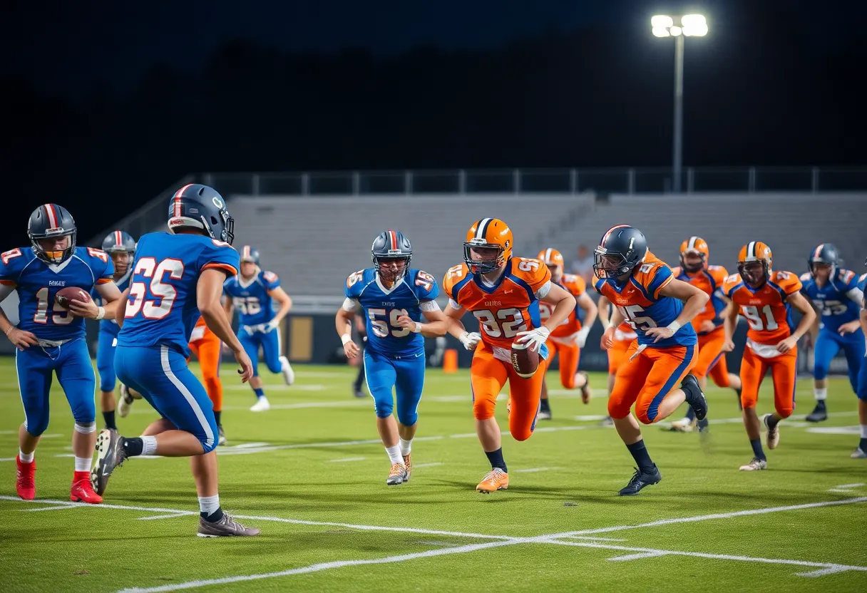 High school football game between Newberry Bulldogs and Fairfield Central Griffins.