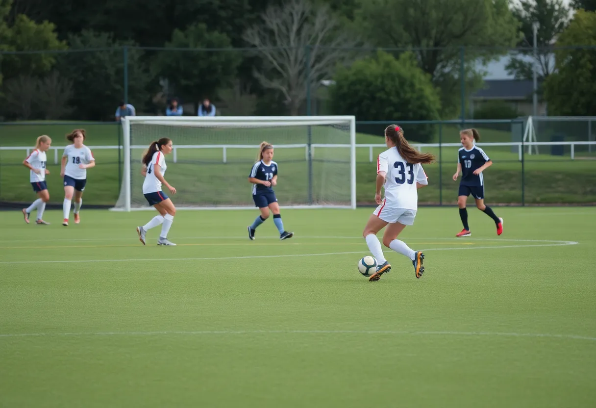 Newberry Bulldogs soccer team competing on the field