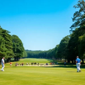 Newberry College golf teams competing at the Savannah Lakes Fall Invitational.