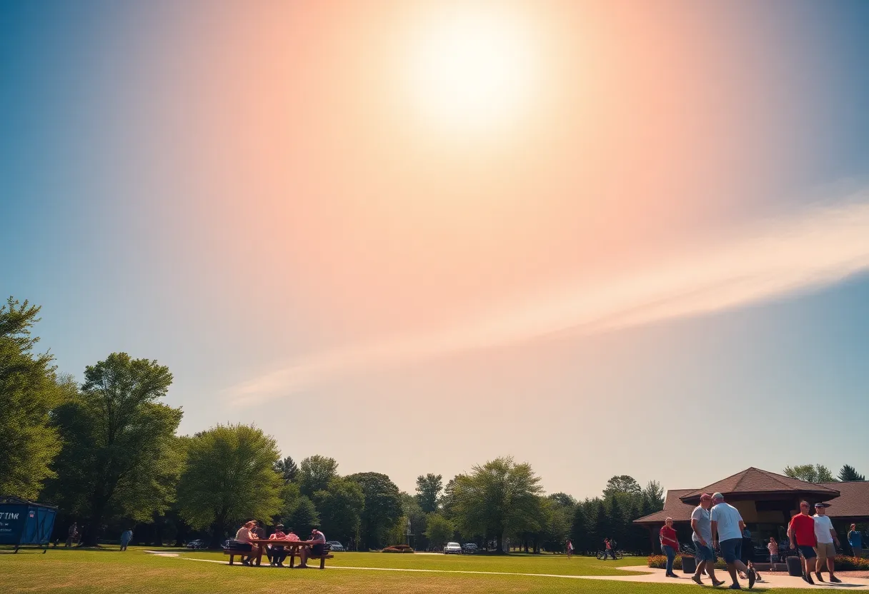 People enjoying a sunny day in Newberry SC park